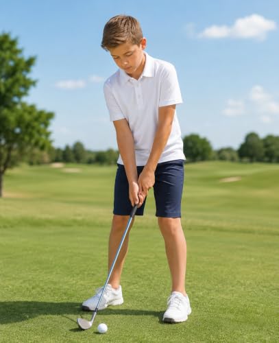 Image of uideazone Boys Polo Shirts Dry Fit Performance Golf Short Sleeve Casual School Uniform Size 5-14