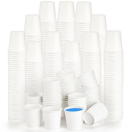 Nicunom 1000 Pack 2 oz Paper Cups, Mouthwash Cups Bathroom Cups Mini Paper Cups Small Disposable Cups for Party, Picnic, Travel, White