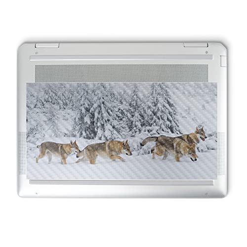 Image of MightySkins Carbon Fiber Skin Compatible with HP Spectre x360 14 inch (2022) Full Wrap Kit - Wolf Pack | Protective, Durable Textured Carbon Fiber Finish | Easy to Apply | Made in The USA