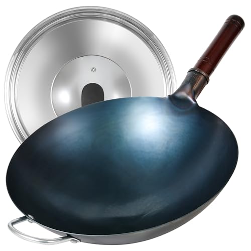 Wok de Acero al Carbono 14 Pulgadas con Tapa miniatura 1