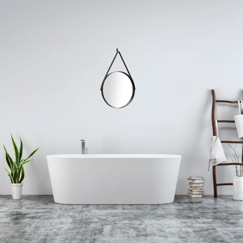 Espelho Redondo Decorativo Tipo Adnet 53cm Com Alça para Sala Quarto Banheiro Para Parede Sanfé