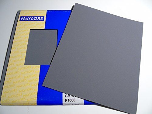 Wet and dry Sandpaper waterproof Abrasive Sheets fine finishing grade 1000 (10 x Grit 1000)