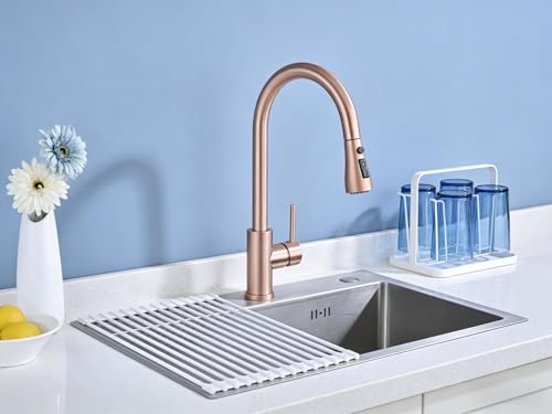 Delle Rosa Copper Rose Gold Kitchen Faucet, Deck Mount, 304 Stainless Steel, Single Handle, 3-Way Spray Setting, Easy Installation by Delle Rosa - Image 8