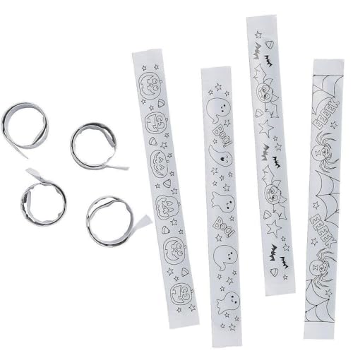 Fun Express Color Your Own Halloween Slap Bracelets (48Pc)