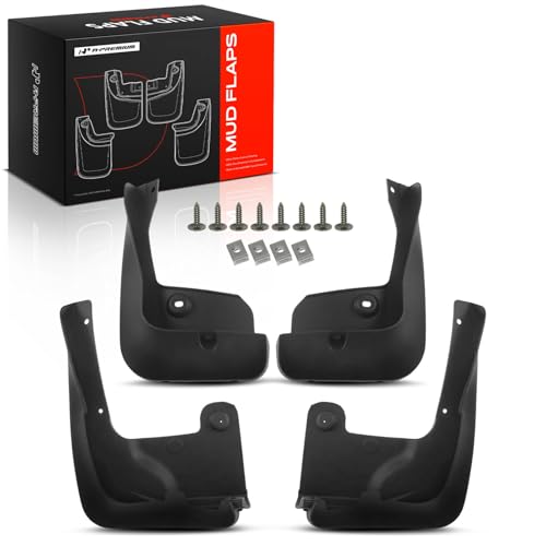 Image of A-Premium Mud Flaps, No Drilling Required Splash Guards with Accessories | Compatible with BMW F26 X4 2016 2017 2018 Sport Utility, Set of 4 Front and Rear