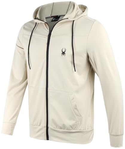 Spyder Men's Active Hoodie - Peached Super Plush Full Zip Up Hoodie Sweatshirt - Warm Outdoor Pullover Hoodies for Men (S-XL)