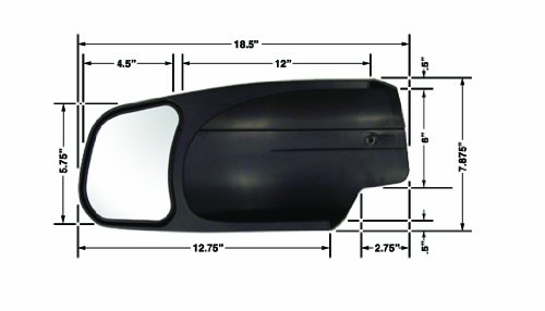 Cipa 10902 Custom Towing Mirror - Chevy/Gmc/Cadillac, Passenger Side , Black #TOP2