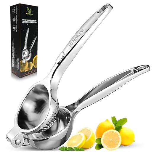 HI NATURE™ Robuuste Kwaliteit Citroenpers | Limoenpers - Handmatige Citroenpers - Lemon squeezer - Citrusknijper - Fruitpers - Sinaasappelpers | Zilver