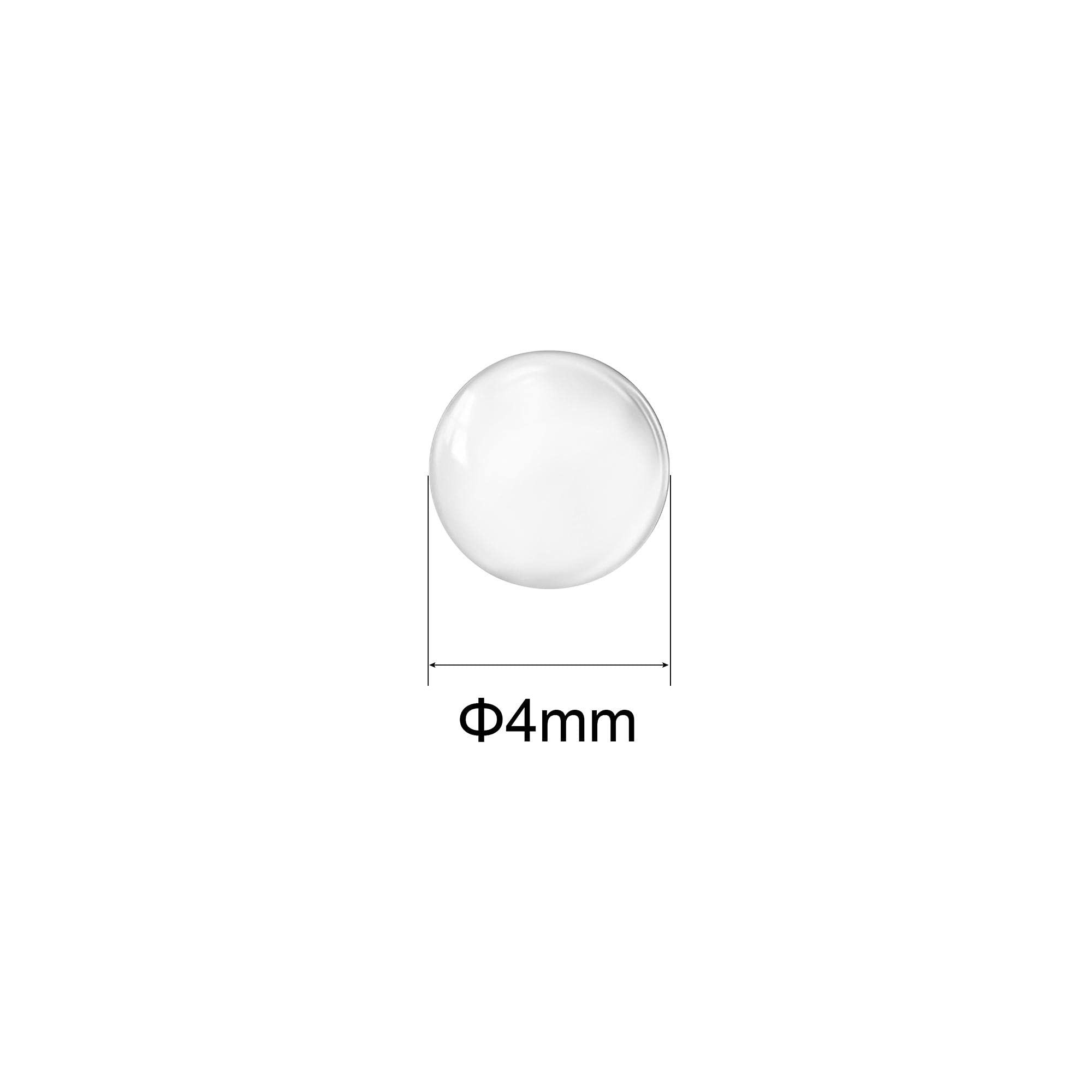 sourcing map 4mm Solide Rond Transparent Verre Bille Bouillantes Pierres Soda Chaux Verre Perles 500pcs