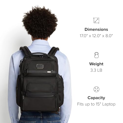 'TUMI - Alpha Brief Pack - 15'' Laptop Backpack with Padded Adjustable Straps - Laptop Bag - Stores Laptop, Tablet, Toiletries'