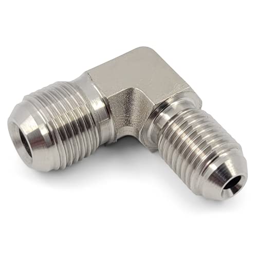 M12x1.0 to 3AN Fitting Adapter - 90 Degree Male Elbow Coupler - for Brake Clutch Fuel Coolant Oil