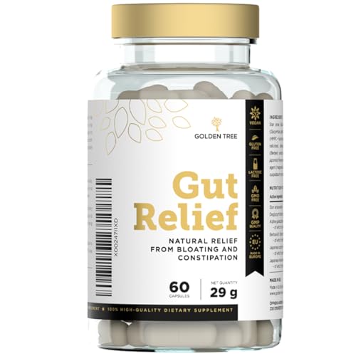 Golden Tree Gut Relief – Suplemento de hierbas con anís estrellado chino, raíz de regaliz y mezcla de enzimas, quercetina y trans-resveratrol – 60 cápsulas vegetarianas