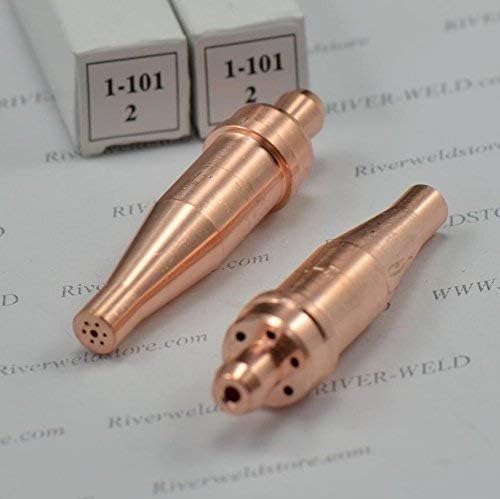 Two RIVERWELD Acetylene Cutting Tips with their individual packaging boxes.