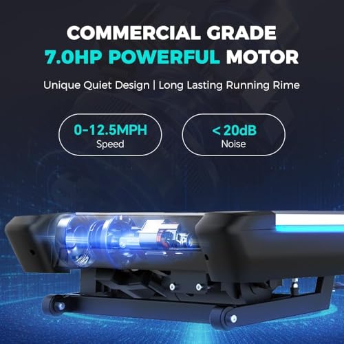 Image of Premium Motorized Treadmill with Screen Projection, 15% Auto Incline Run Mill with 3.0HP Powerful Motor, 22 inch Wide Deck, Shock Absorption, Quiet Walking Pad Treadmill for Home Gym