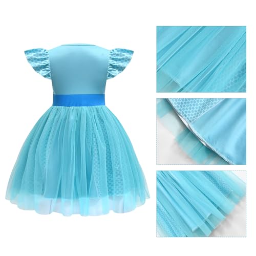 Vestido de tul con mangas de mariposa para niñas miniatura 5