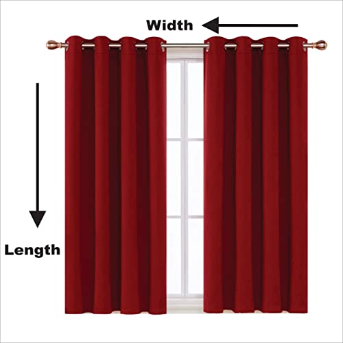 Home In Style 4U Thermal Insulated Blackout Curtains for Bedroom Windows Red Curtains 46" width x 54" drop 2 Panels - Image 2