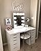 IMPRESSIONS Hollywood Glow Lite Vanity Mirror with 10 LED Lights, Tabletop or Wall Mounted Makeup Vanity Mirror with Dimmer Switch and Power Outlets (White)