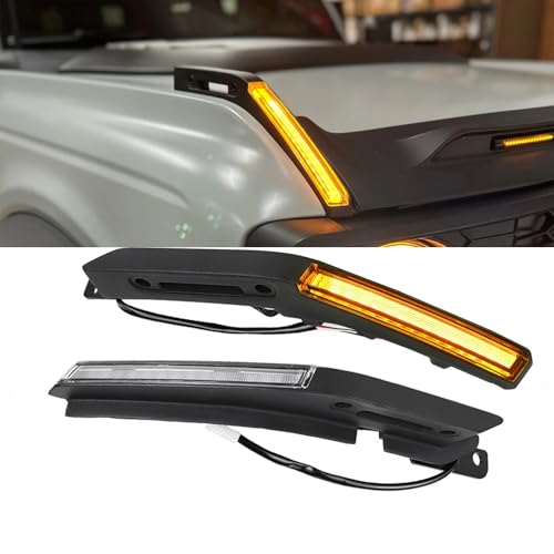 Amber Trail Sight Light for Ford Bronco Accessories 2021 2022 2023 2024,Hood Turn Signal Aluminum Alloy LED Replacement Light fit Bronco 2/4-Door, Hood Handle Light