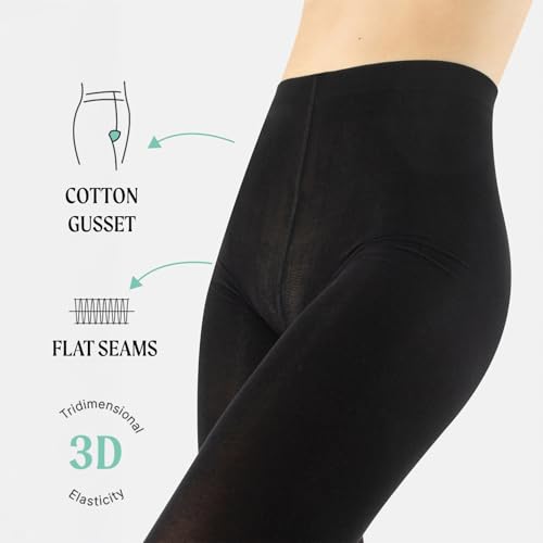 Image of CALZITALY Cotton Tights | Soft & Warm Winter Pantyhose | 100 Den | S M L XL XXL | Made In Italy |