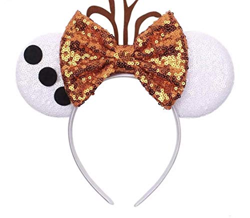 CLGIFT Frozen Inspired Minnie Mouse Ears, Olaf Minnie Ears (Olaf)