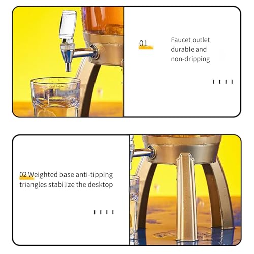 Dispensador de bebidas torre de cerveja 3L, dispensador de torre de bebidas com luz LED, torre de ce