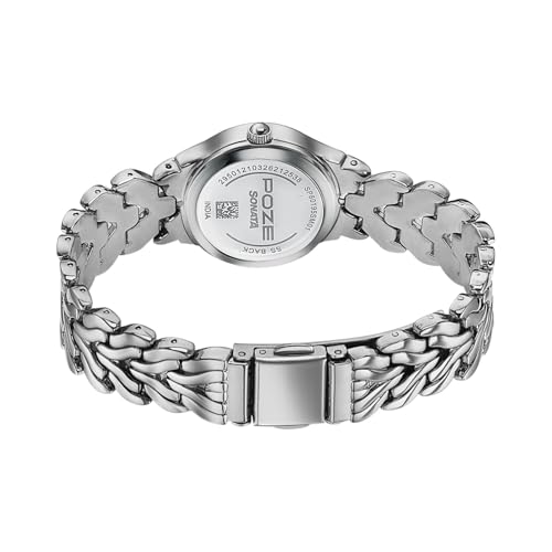 Image of Sonata Poze 9 with Quartz Analog with Solid Link Strap Watch for Women