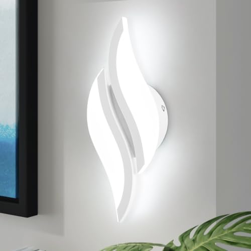 Image of CANEOE Modern LED Wall Sconce 6000K White Indoor Wall Light Fixtures Acrylic Wall Sconce Lighting for Living Room Bedroom Bedside Bathroom Hallway Stairway Wall Lamp (White, 1 Pack,6000K)