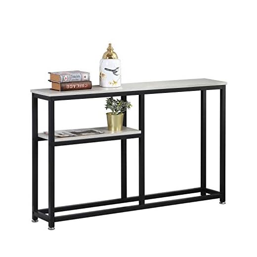 DlandHome Konsolbord 47 tum med öppen förvaringshylla, entrébord/vardagsrum soffbord för vardagsrum och entré, lönn