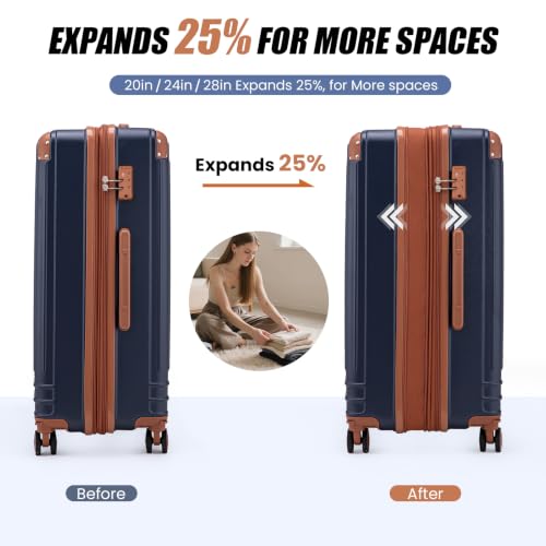 Image of KUNEL Luggage Sets 5 Piece, Hardshell Expandable Suitcase, 20 /24 /28inch