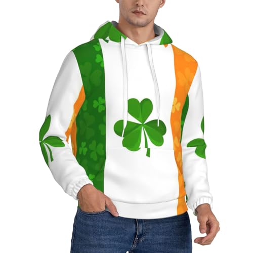 Sweat à capuche drapeau irlandais en polaire doublée pour homme