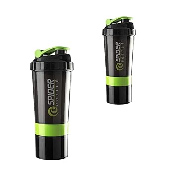 True Indian Unique Combo Pack of 2 Gym Shaker & Sipper/Shaker Bottle/100% Leakproof Guarantee Sipper Bottle Ideal for Protein Shaker Bottle & Gym Water Bottle | Gym Shaker (Pack of 2 Shaker Bottles) (Green)