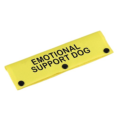Therapy Service Dog Leash Sleeve Emotional Support Dog Leash Wrap Alert Hanging ID Patch Tag Pet Birthday Gift(Emotional Dog-YE Sleeve)