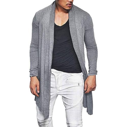 Men's Knit Cardigan Open Front Casual Lightweight Long Sleeve Wrap Sweater with Pockets for Spring Summer Outdoor3