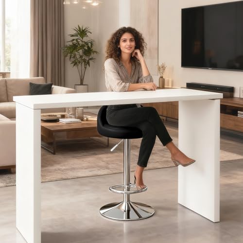 Image of JPBSTO Bar Stools Set of 4, Modern Swivel Barstools with Low Back, Upholstered Adjustable Bar Chairs,PU Leather Barstools Counter Height for Home Bar