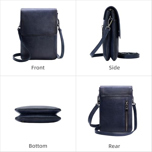 Image of Iswee Rfid Blocking Small Crossbody Bag for Women Travel Classic Style | Genuine Leather，Adjustable Shoulder Strap,Fits 6.9 inch Phone,Anti-Theft Purse,Perfect for Daily Use and Weekend Travel