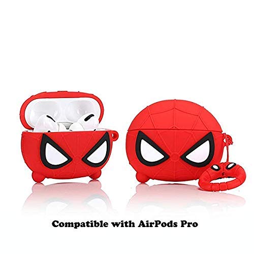 Image of Cartoon Silicone Case Compatible with Apple AirPods Pro 2 Case Cover - Cute 3D Shockproof 360 Protective Skin Cover with Keychain | AirPods Pro 2nd Gen Case (Spider-Man)