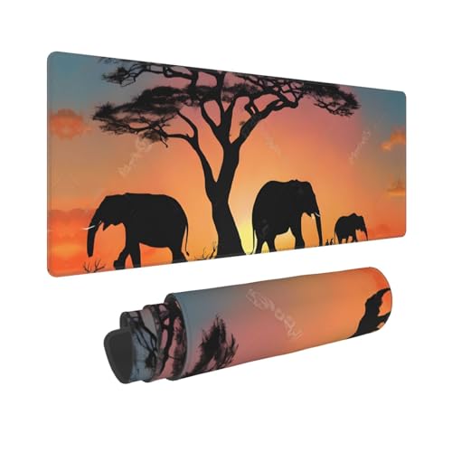Tapis de souris de jeu imperméable et antidérapant motif éléphant