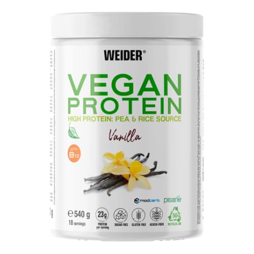 Polvo de proteína vegetal con sabor a vainilla, 540 g, BIS063, paquete de 3