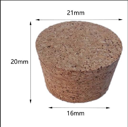 100pcs Wooden Cork Lab Glass Bottle Stopper Kettle Pudding Bottle Cork Cap Buret Tube Wooden Plug - Top DIA 7.5mm to 30mm(Size:21x16x20mm)