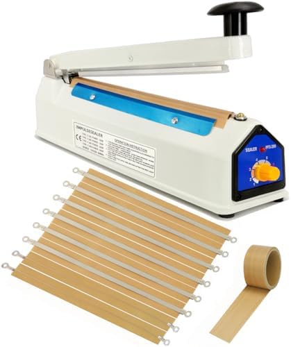 Bild 7 - Folienschweißgerät Heißsiegelgerät 400mm Heißsiegelmaschine Eisengehäuse Balkenschweißgerät 5mm Dichtungsbreite Impuls Tüten Schweissgerät Plastiktüten Versiegelung 220V Impulse Heat Bag Sealer