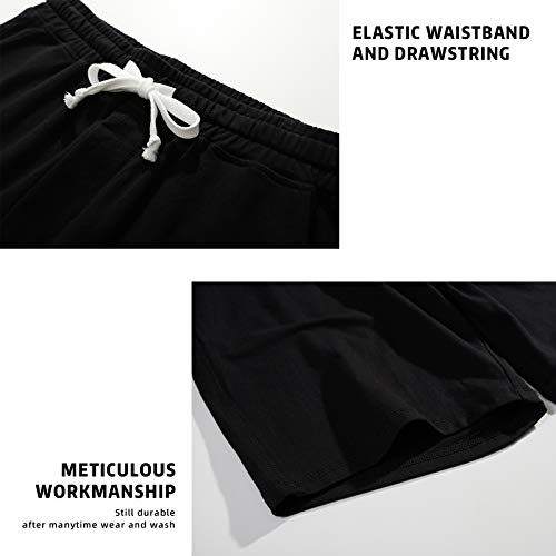 AMY COULEE Men's Casual Shorts 8" Cotton Athletic Workout Lounge Sweat Shorts with Pockets4