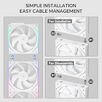 Thermalright TL-M12QW X3 120mm ARGB PWM PC-Lüfter Weiß, 3er-Pack – Ansicht 3