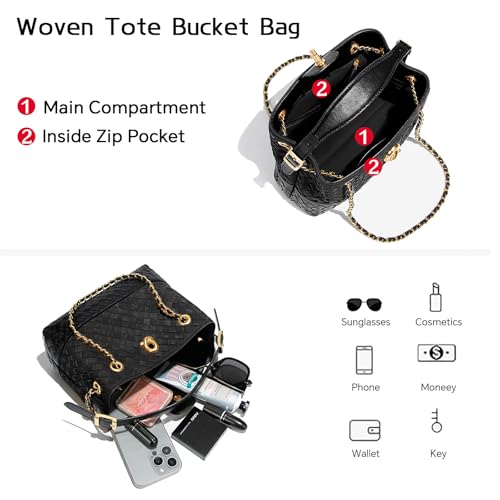 Bolsa Tote pequeña para mujer JBRUN en gamuza tejida miniatura 5
