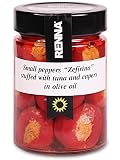 Pimientos pequeños “zefirino” rellenos de atún y alcaparras en aceite de oliva - Renna Antipasti - 6 botes de 300 gramos
