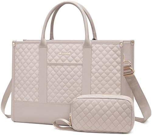 LOVEVOOK Damen Laptoptasche Handtasche 15,6 Zoll | Wasserabweisende PU-Leder Tote Bag mit Laptop- & iPad-Fach, Arbeitstasche für Büro, Uni, Business & Schule
