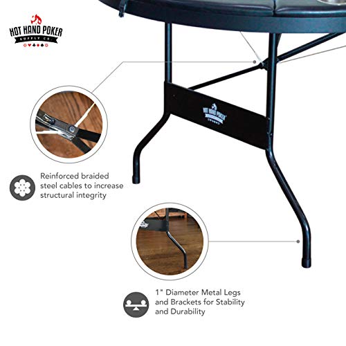 Hot Hand Poker Supply 10 Player Folding Poker Table, Water-Resistant Felt, Portable, Easy Storage And Transportation, No Assembly Required, 84" L X 42" W X 30" H, Green 2021, (Green1121) #TOP5