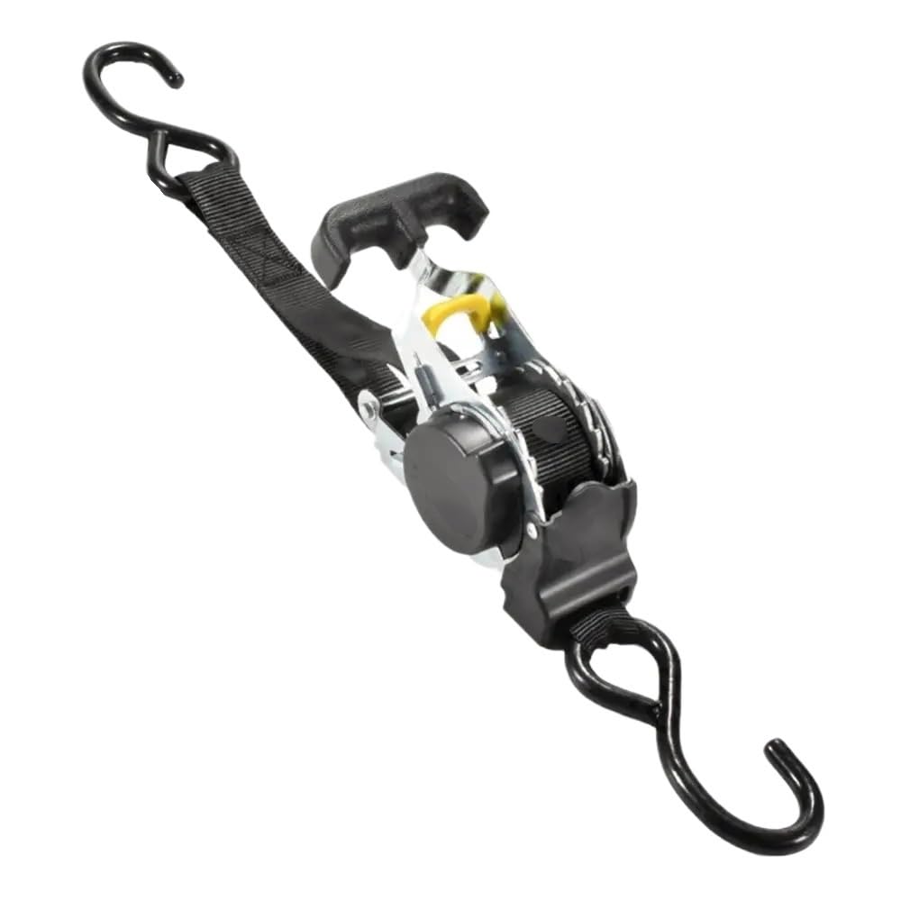 Spanngurte Ladungsband mit S-Haken, strapazierfähig, automatisch einziehbarer Ratschengurt, zur Befestigung, einziehbare Ratschengurte for Auto, Motorrad(Noir)