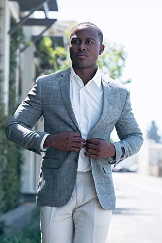 Slim Fit 2 Button Plaid Tweed Blazer Dinner Jacket SD958184