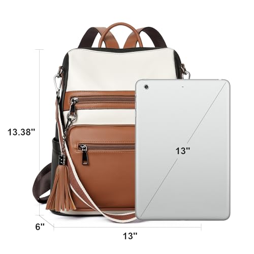 Image of Telena Womens Backpack Purse Vegan Leather Large Travel College Shoulder Bag with Tassel