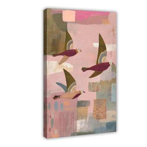Oiseau abstrait impression sur toile pour réveiller un mur blanc triste 61x91.4 cm